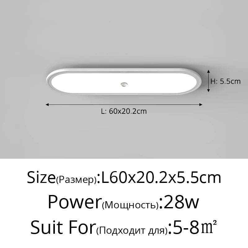 Ultra-slim LED ceiling light with human body sensor - vue 16 sur 20