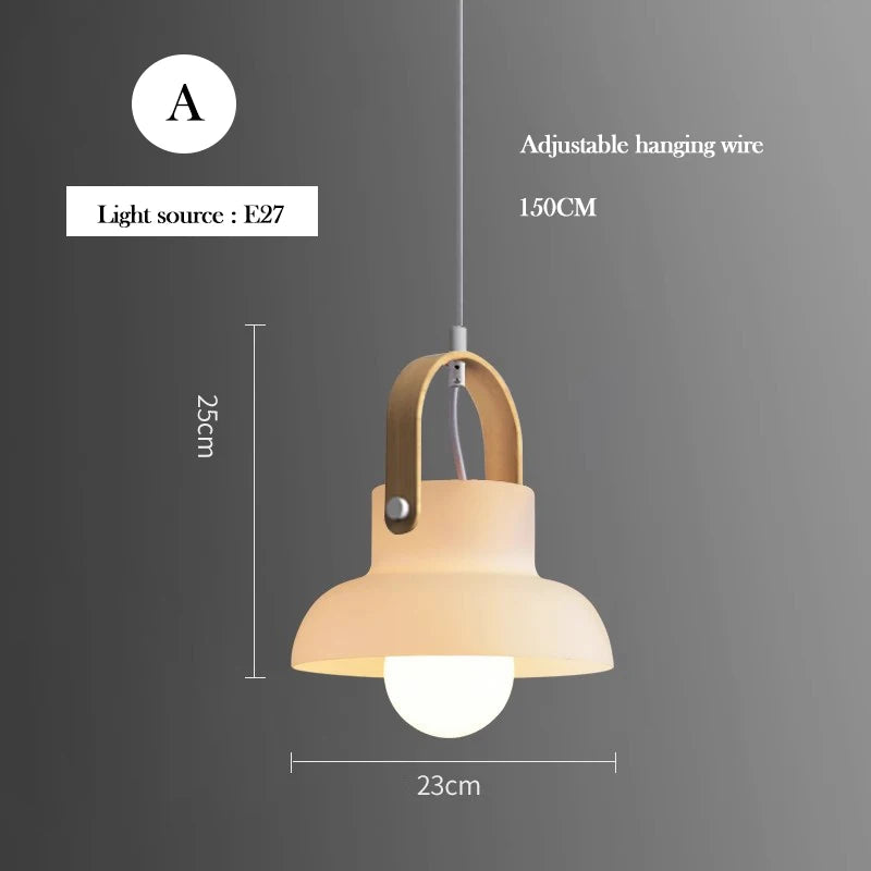 Modern minimalist glass and wood chandelier for interiors