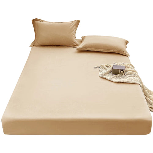 Premium Solid Color Brushed Fitted Sheet,Ultra-Soft Sateen Weave for Cozy Nights - Hypoallergenic and Easy Care Bedding - vue 13 sur 13