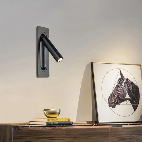 Led wall lamp reading light for bedroom, rotatable wall light for living room or bedside - vue 4 sur 10