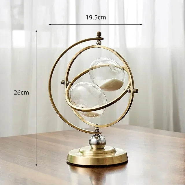 brass globe hourglass vintage clock luxury decor for interior