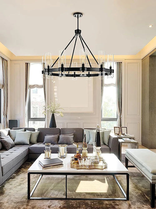 American vintage dimmable LED chandelier for unique lighting - vue 9 sur 10