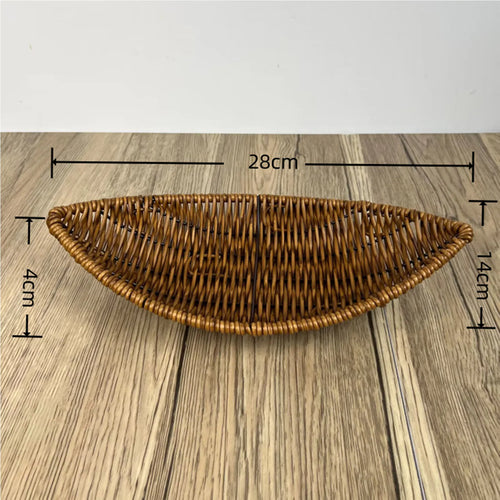 Woven rattan-style basket for fruit and decorative storage - vue 9 sur 12