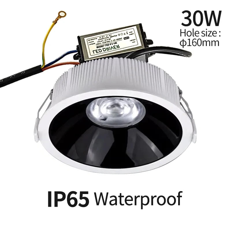 Downlight waterproof IP65LED, humidity and humidity, comfort and sanitation, beirais ao ar livre, AC 220V, 30W,