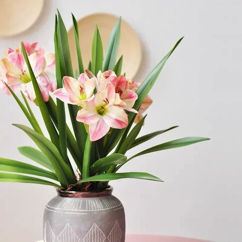 Artificial clivia leaves in soft rubber for indoor decoration - vue 6 sur 9