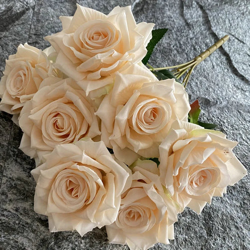 Artificial silk rose for decoration and wedding photography - vue 22 sur 22