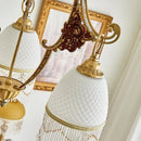 Retro copper chandelier with vintage medieval pendants