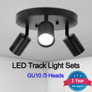 GU10 LED track spotlight with 3 heads for indoor lighting