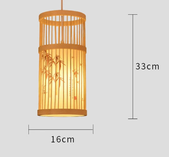 Chinese style hand-woven bamboo chandelier - vue 24 sur 30