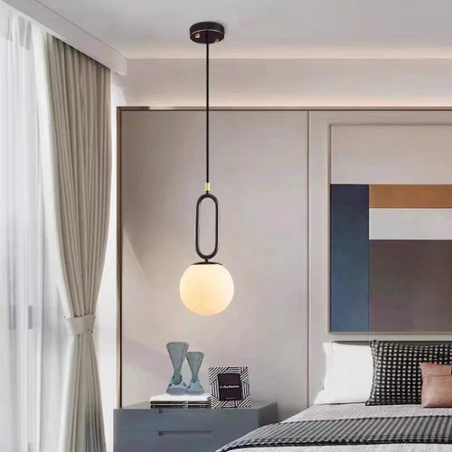 suspension led en laiton et marbre pour décoration intérieure - vue 5 sur 8