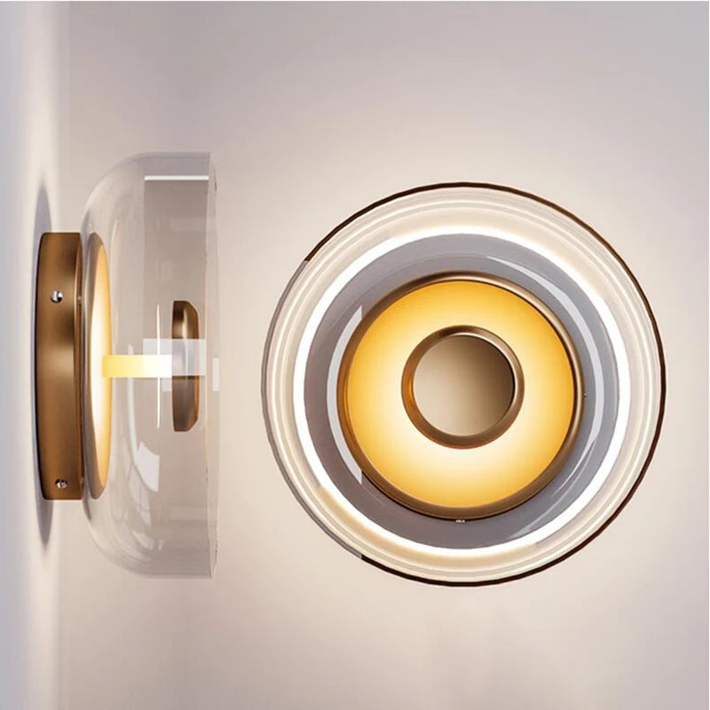Modern nordic glass LED wall light for living room, bedroom, hallway, stairs and balcony