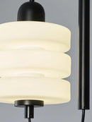 Elegant modern black and white glass chandelier
