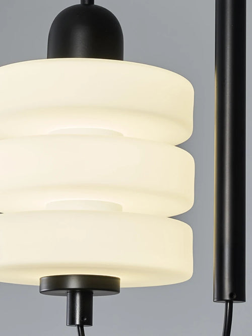 Elegant modern black and white glass chandelier - vue 6 sur 7