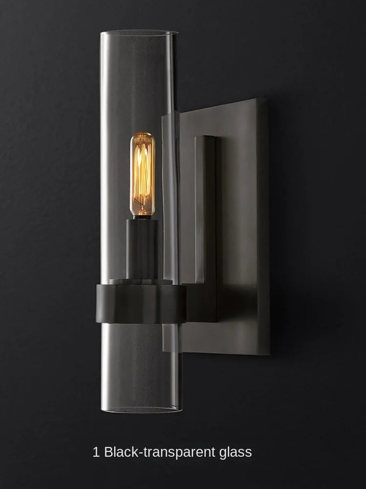 Modern industrial style minimalist glass wall light