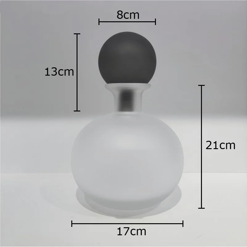 frosted glass vase for artificial flowers modern decoration - vue 11 sur 21