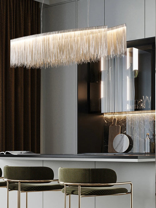 Minimalist design pendant light with tassel for modern interiors - vue 3 sur 14