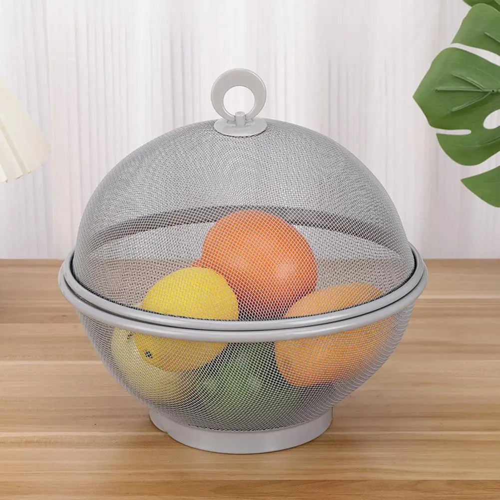 Mesh fruit basket with stainless steel anti-fly lid - vue 3 sur 12