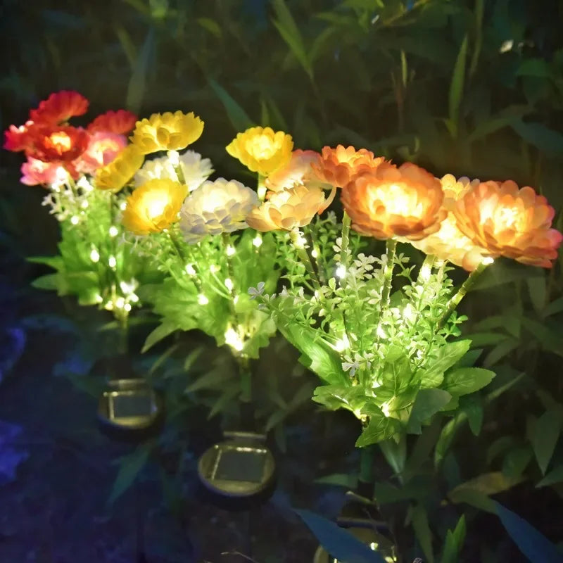 Solar rose garden light for outdoor use