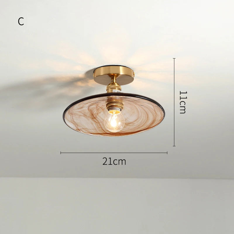 Nordic industrial decorative glass LED ceiling light - vue 10 sur 12
