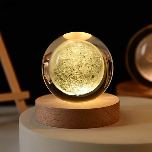 3D crystal ball solar system engraved decorative gift - vue 24 sur 32