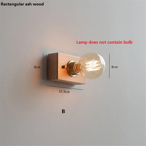 Vintage walnut edison wall light with pull switch - vue 9 sur 14
