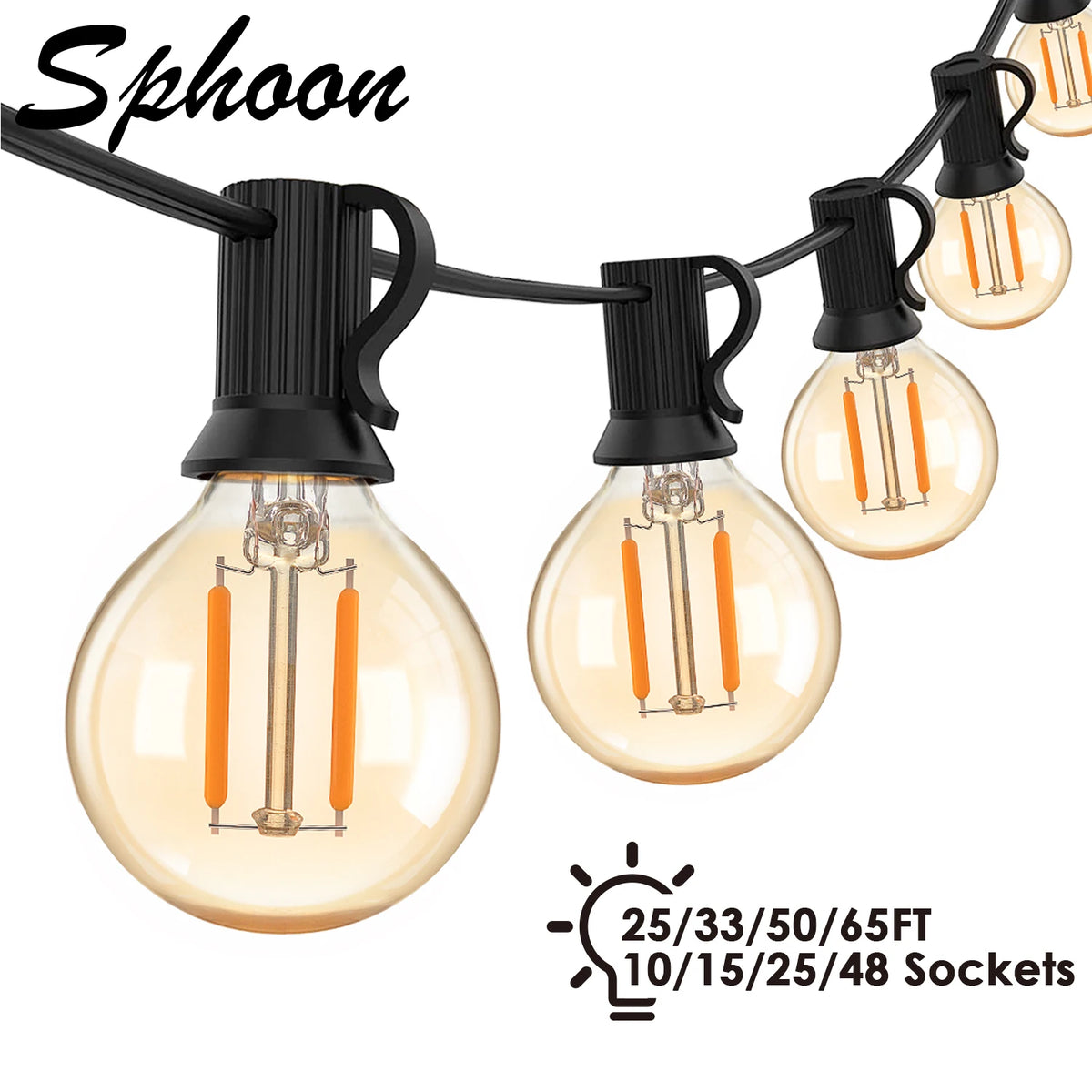 Vintage LED string lights for outdoor decoration and weddings