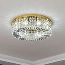 Modern round nordic crystal chrome LED chandelier pendant