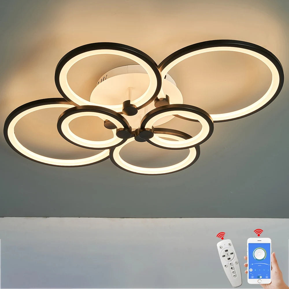 Hot Modern LED Chandelier For Home Indoor Lighting, Modern Chandelier Ceiling For Bedroom, Living Room Decoration, Lighting - vue 2 sur 14