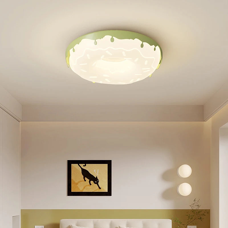 Modern donut ceiling light in girly and elegant style