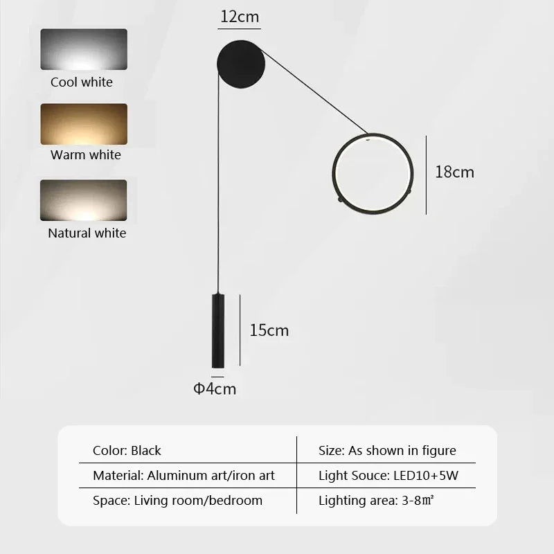 Modern and simple indoor LED wall light - vue 8 sur 8