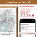 Personalised city map romantic gift for him