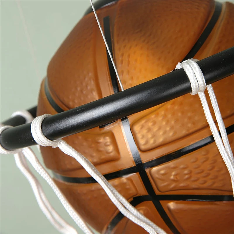Modern basketball LED pendant light - vue 4 sur 8