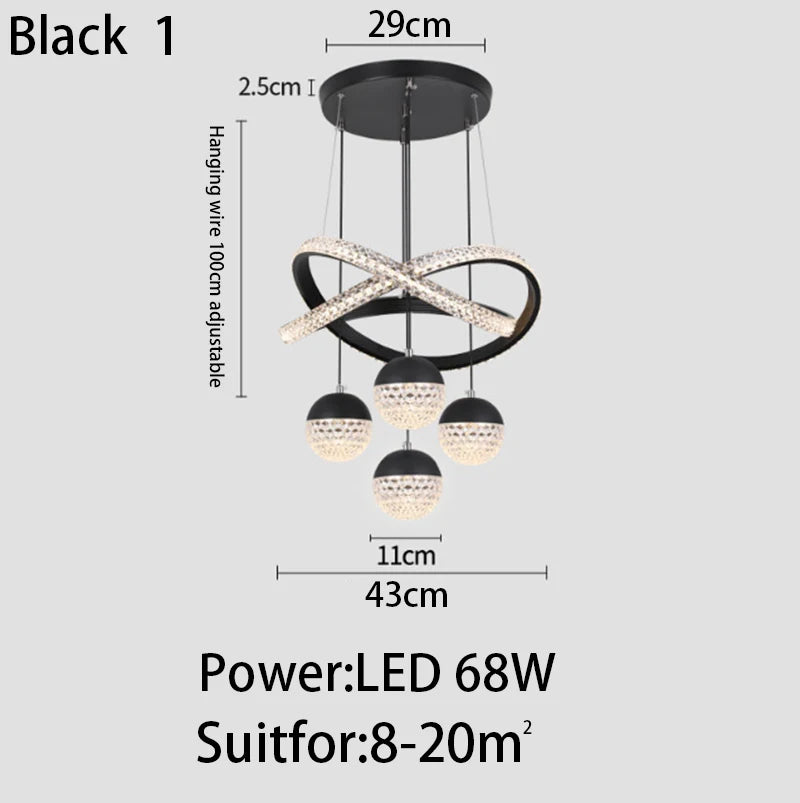 Modern luminous pendant light for restaurant, bar or apartment - vue 8 sur 10