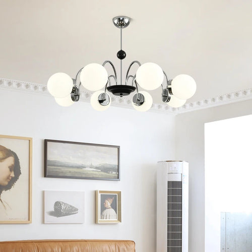 Modern Bauhaus magic bean chandelier French cream luxury - vue 2 sur 16