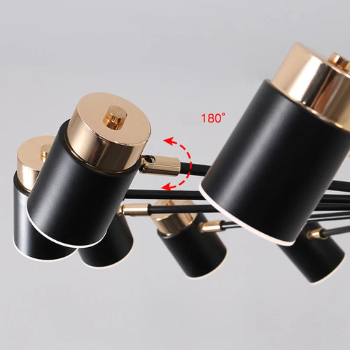 Rotating metal LED chandelier with 3 dimming levels - vue 6 sur 11
