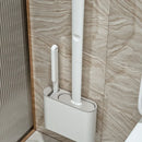 Silicone toilet brush set with wall-mounted holder cleaning accessories