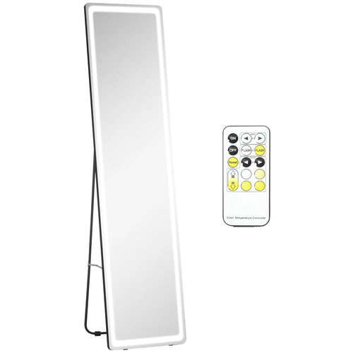 HOMCOM wall mirror full body standing mirror with LED lights 40x37x157,5 cm - vue 2 sur 7