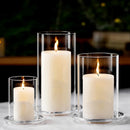Set of 3 clear glass tealight holders
