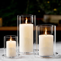 Set of 3 clear glass tealight holders