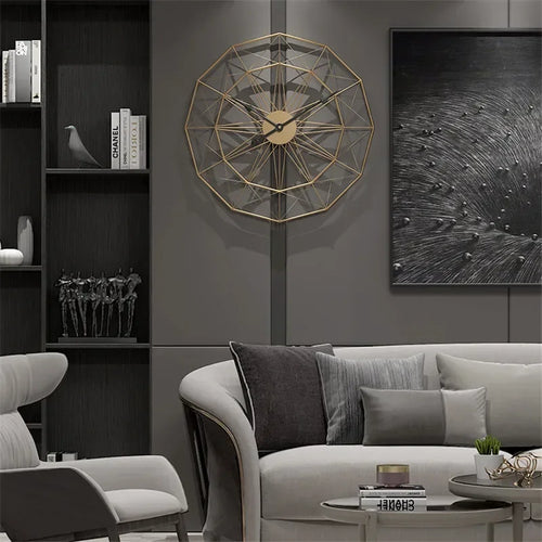 geometric industrial style wall clock for modern decoration - vue 6 sur 7
