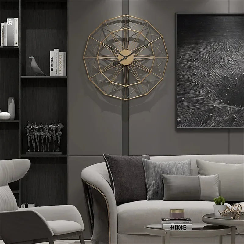 geometric industrial style wall clock for modern decoration - vue 5 sur 7