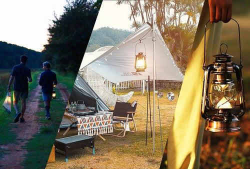 Portable retro rechargeable atmosphere lamp for camping and parties - vue 6 sur 6