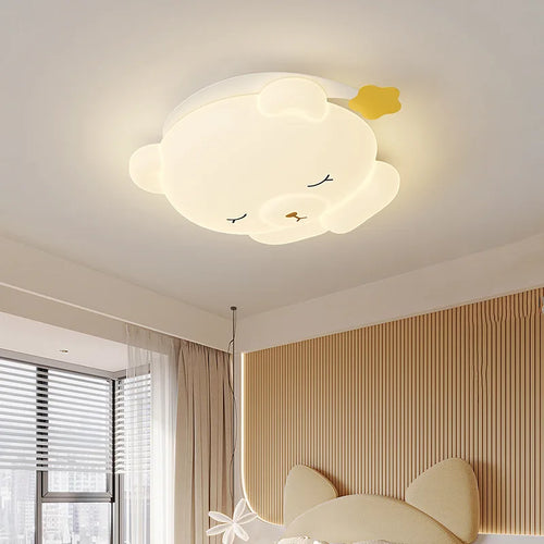 Cute nightcap bear children's ceiling light for bedroom, romantic warm nursery cartoon decor - vue 4 sur 9