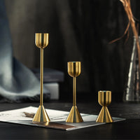 Gold metal candle holder for parties and weddings