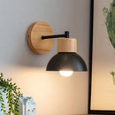 Modern bird-shaped wooden and iron wall light
