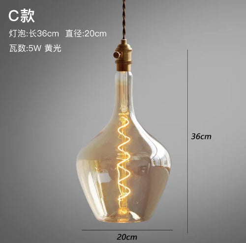Retro glass pendant light for modern and minimalist interiors - vue 8 sur 10