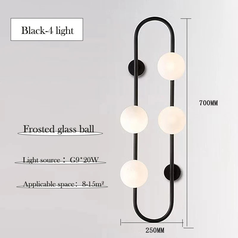 Milky white glass LED wall light for indoor decoration