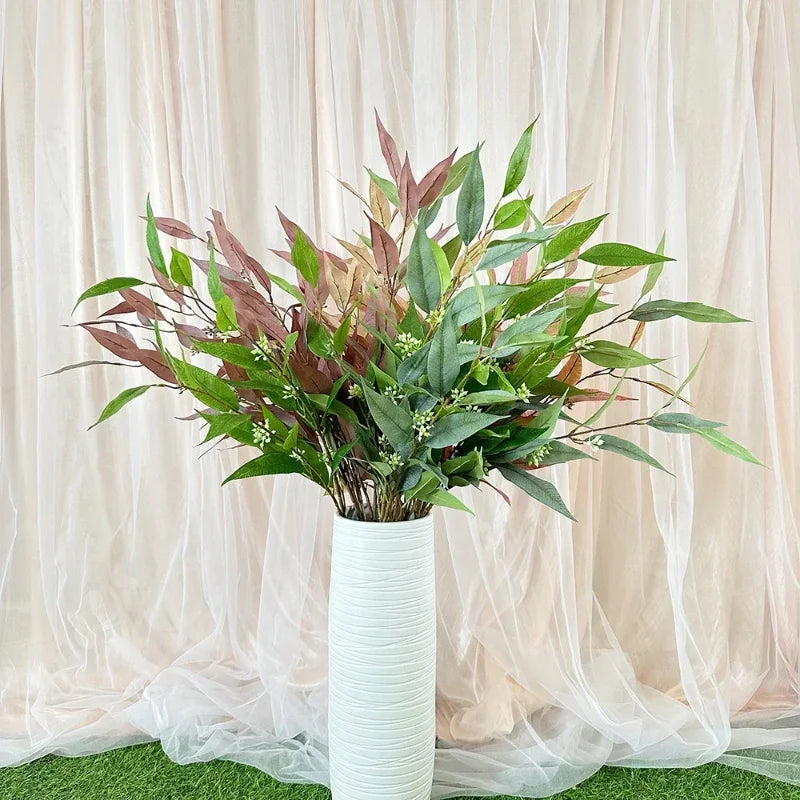 Artificial eucalyptus silk leaf for interior decoration