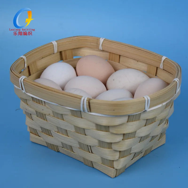 woven bamboo basket for eggs, bread, fruit and picnic