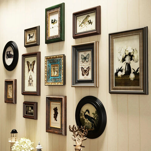 Creative retro European wooden wall photo frame - vue 3 sur 7